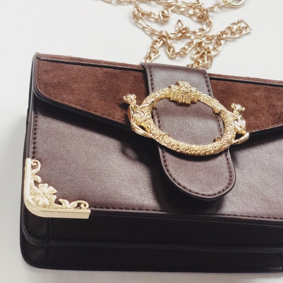 🆕Ellie Brown & Gold Ornate Detailed Crossbody Bag - Picture 5 of 8